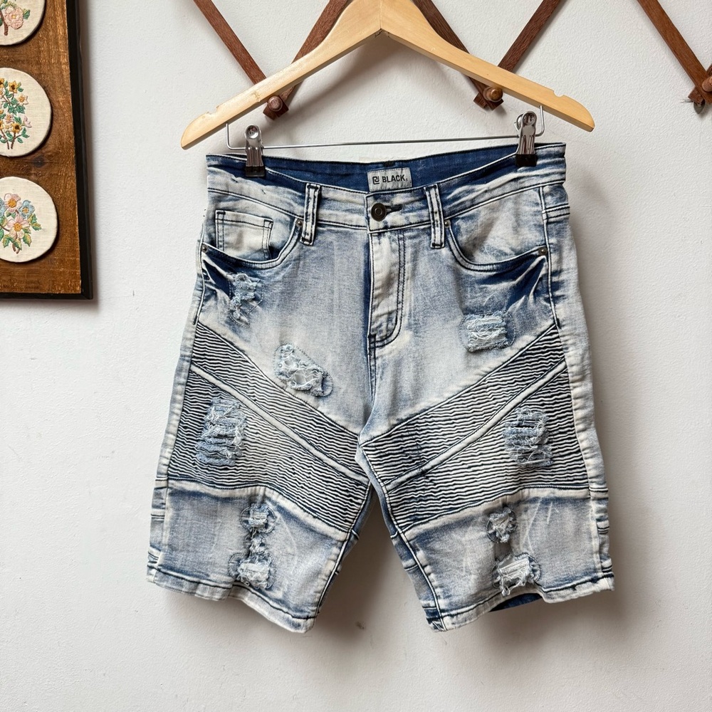 Men's Distressed Denim Shorts